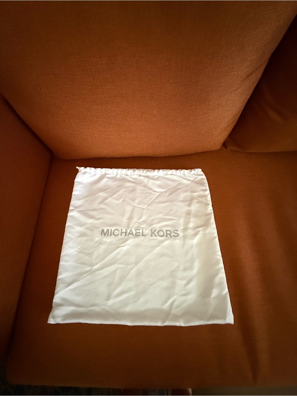 Michael Kors White Logo Drawstring Dust Cover